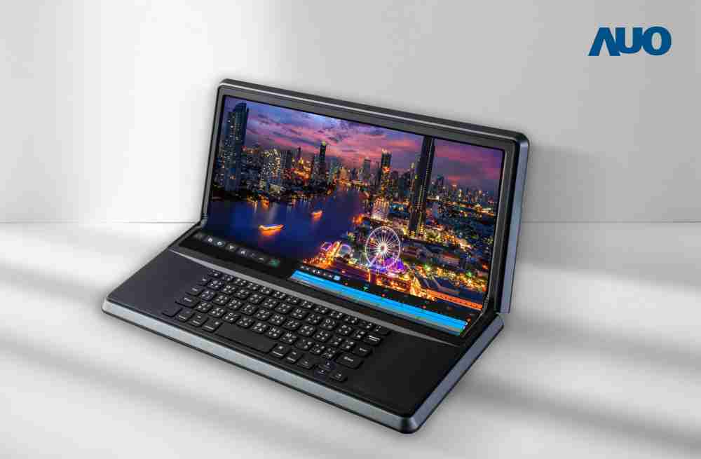 龙门国际14.6吋Micro LED折迭显示屏幕，，，，搭配半径4mm的弯折绞炼，，，，以及高画素、、高亮度、、、高对比度的显示技术特点，，，，即便在大视角下仍保有绝佳色相与亮度